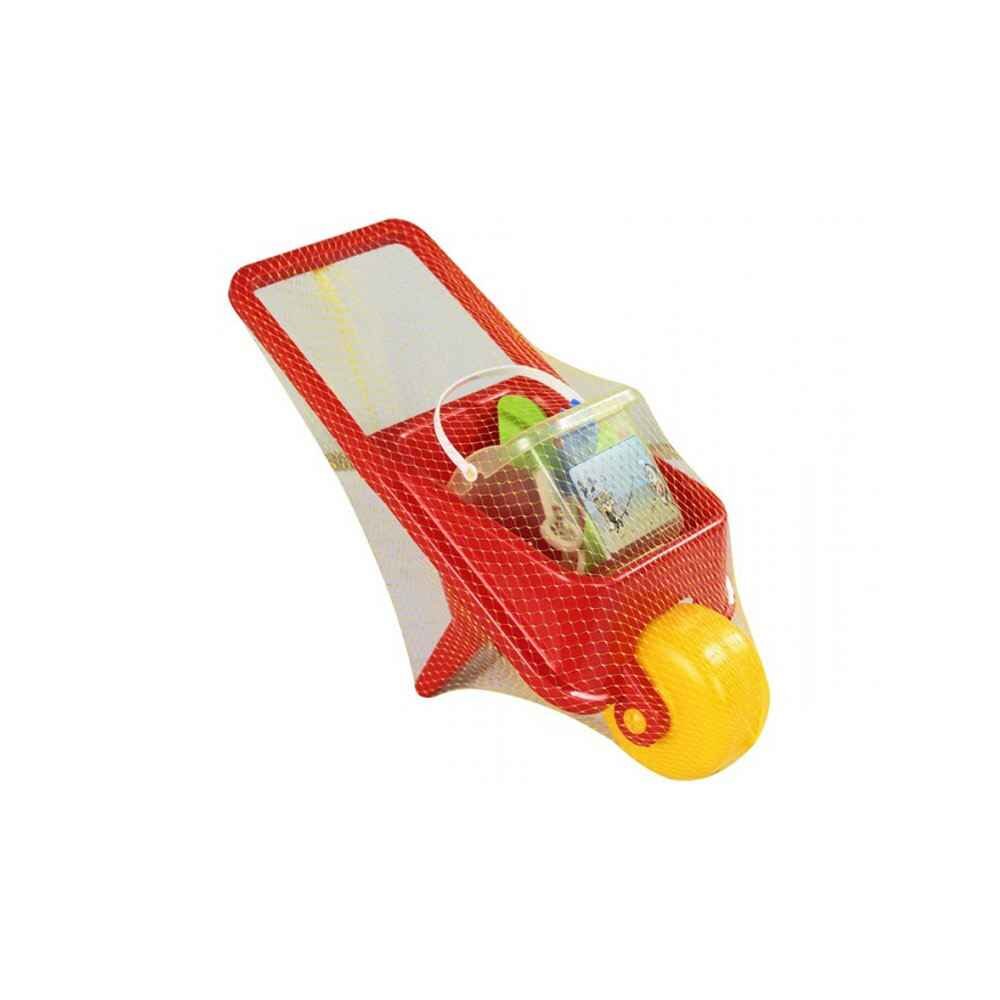 PILSAN Set roaba si jucarii pentru nisip Super Wheelbarrow Red