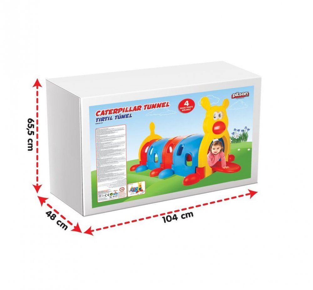 PILSAN Spatiu de joaca Tunel Caterpillar Multicolorutilizare interiorexteriormaterial durabilrezistent la soare si intemperiidesign modular