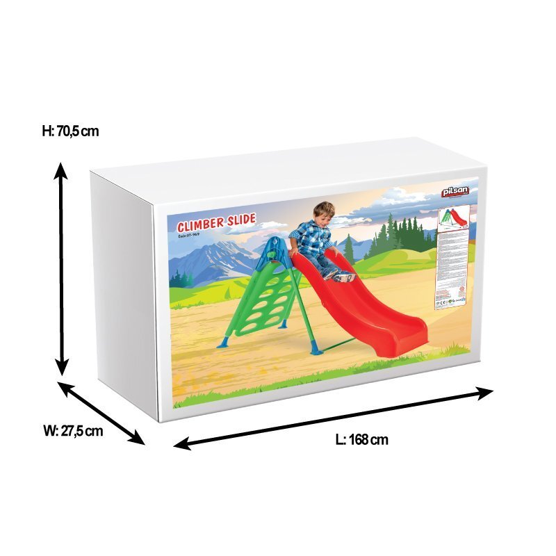 PILSAN Tobogan pentru copii Climber Slide cu scara multifunctionala tip perete de catarare utilizare interiorexterior greutate admisa 35kg panta 155 cm