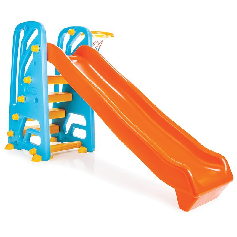 PILSAN Tobogan pentru copii Wavy Slide cu cos de baschetstructura robusta cu laterale inalteutilizare interiorexteriormanere ergonomicelungime panta 155 cm