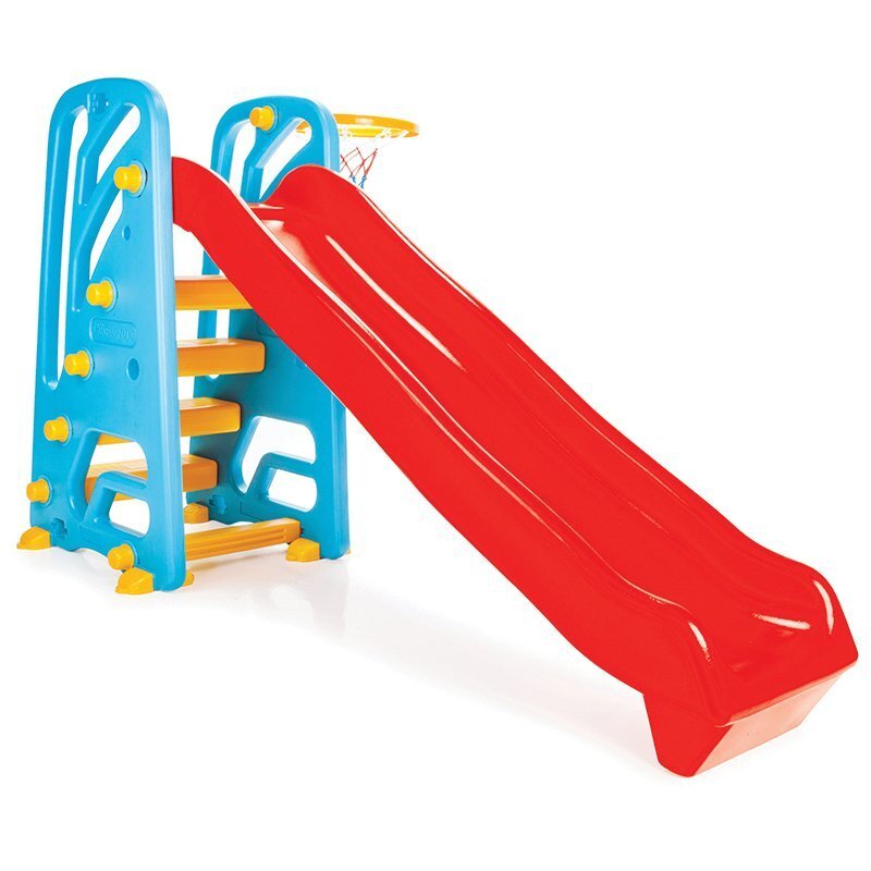 PILSAN Tobogan pentru copii Wavy Slide cu cos de baschetstructura robusta cu laterale inalteutilizare interiorexteriormanere ergonomicelungime panta 155 cm