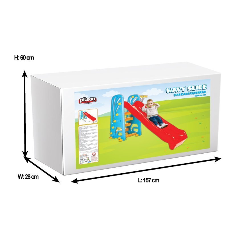 PILSAN Tobogan pentru copii Wavy Slide cu cos de baschetstructura robusta cu laterale inalteutilizare interiorexteriormanere ergonomicelungime panta 155 cm