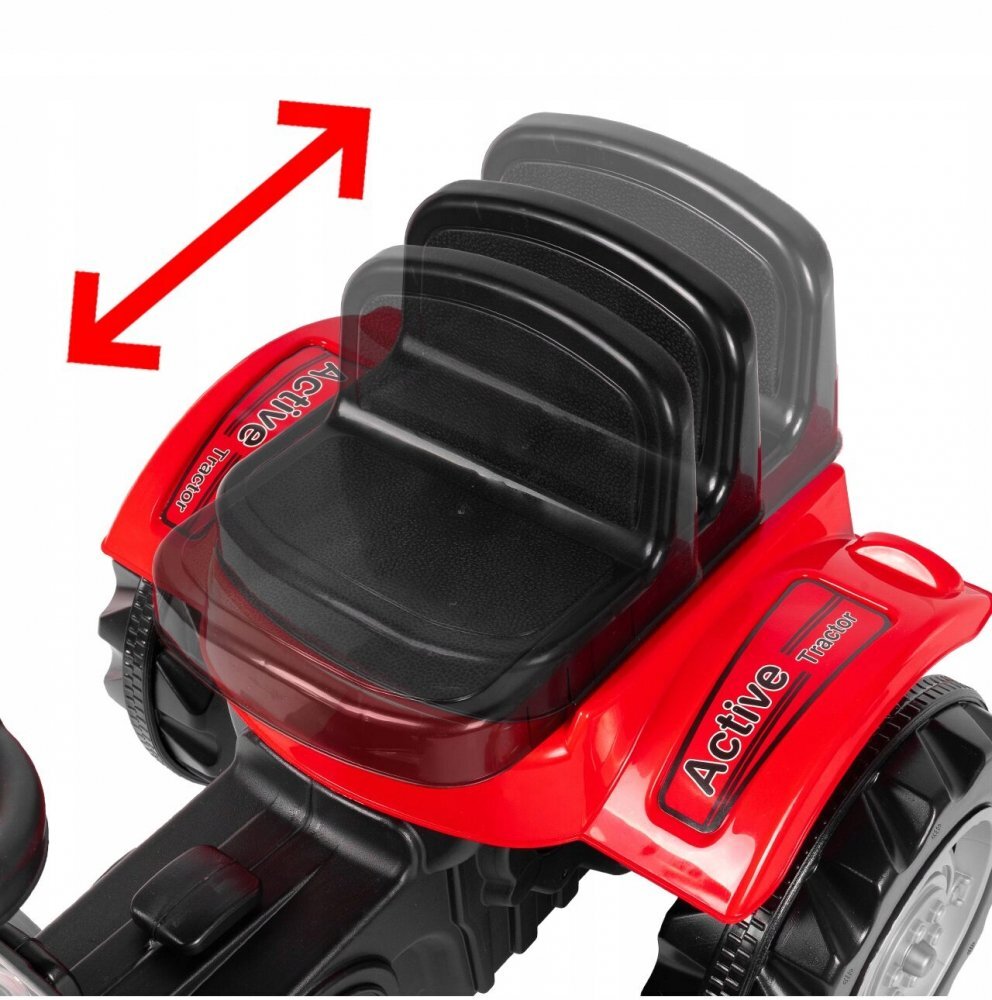 PILSAN Tractor cu pedale pentru copii Active Green cu scaunel reglabil transmisie pe lant spatar volan claxon de la 3 ani pana la 50 kg