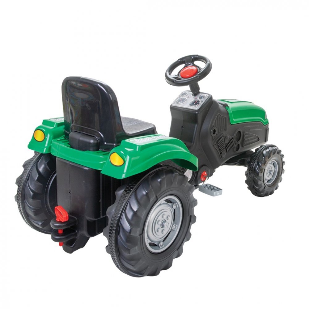 PILSAN Tractor cu pedale pentru copii Mega Green cu scaunel reglabil claxon sarcina maxima admisa 60 kg dimensiune 53.5 x 114 x 64 cm