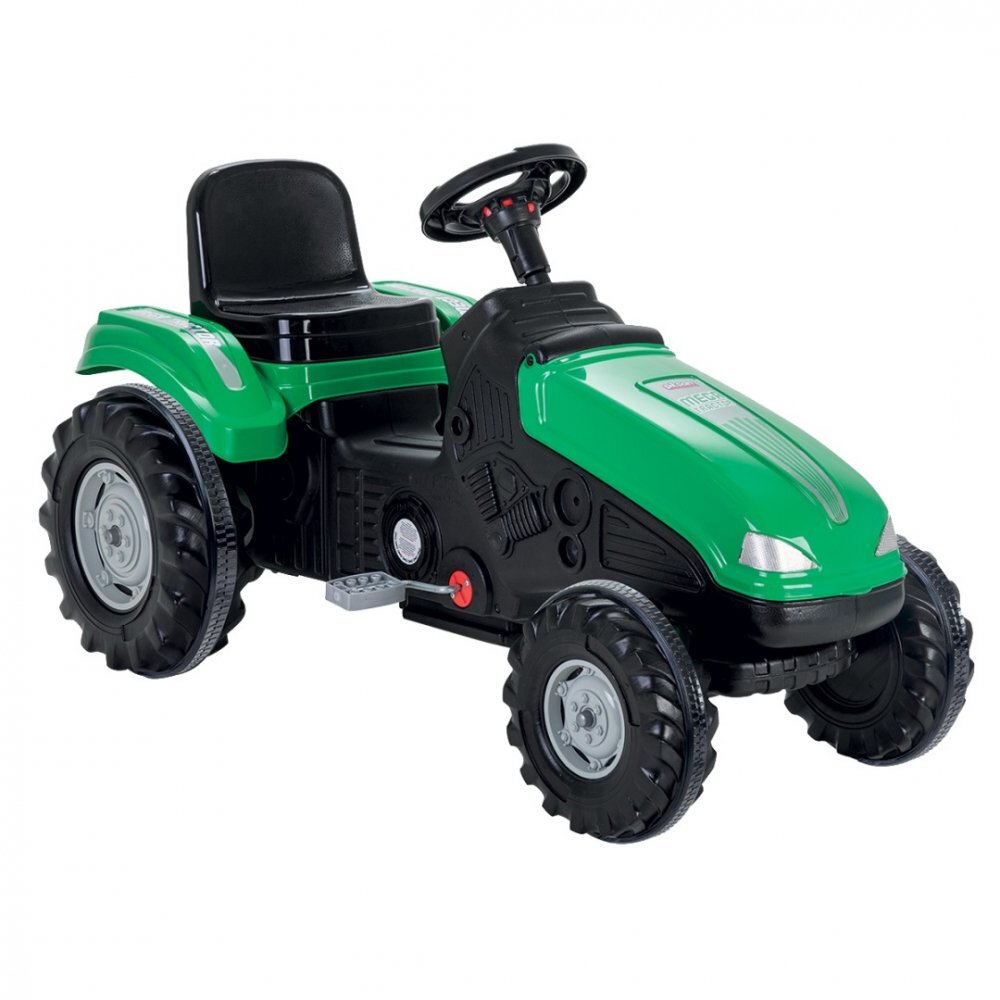 PILSAN Tractor cu pedale pentru copii Mega Green cu scaunel reglabil claxon sarcina maxima admisa 60 kg dimensiune 53.5 x 114 x 64 cm
