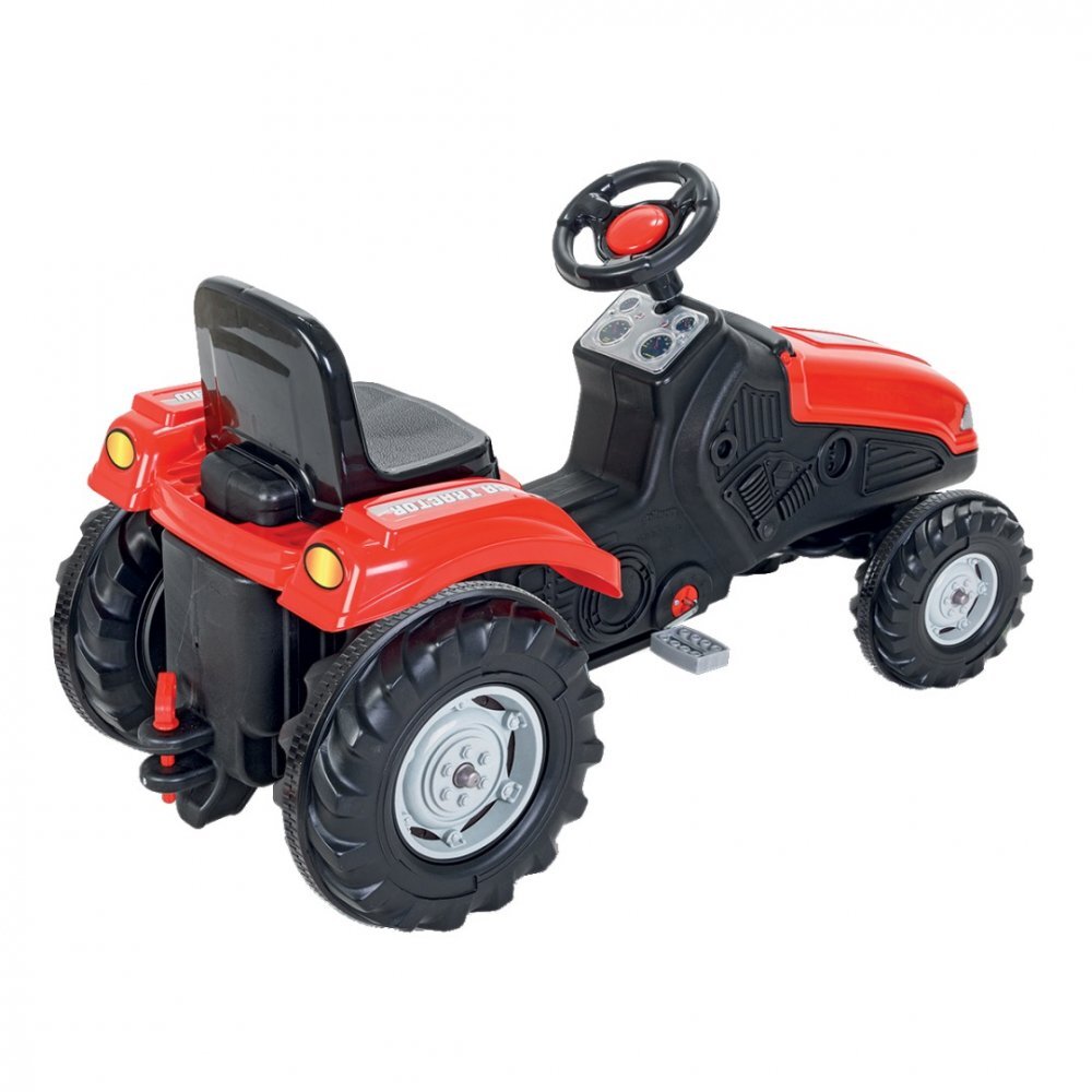 PILSAN Tractor cu pedale pentru copii Mega Red cu scaunel reglabil claxon sarcina maxima admisa 60 kg dimensiune 53.5 x 114 x 64 cm
