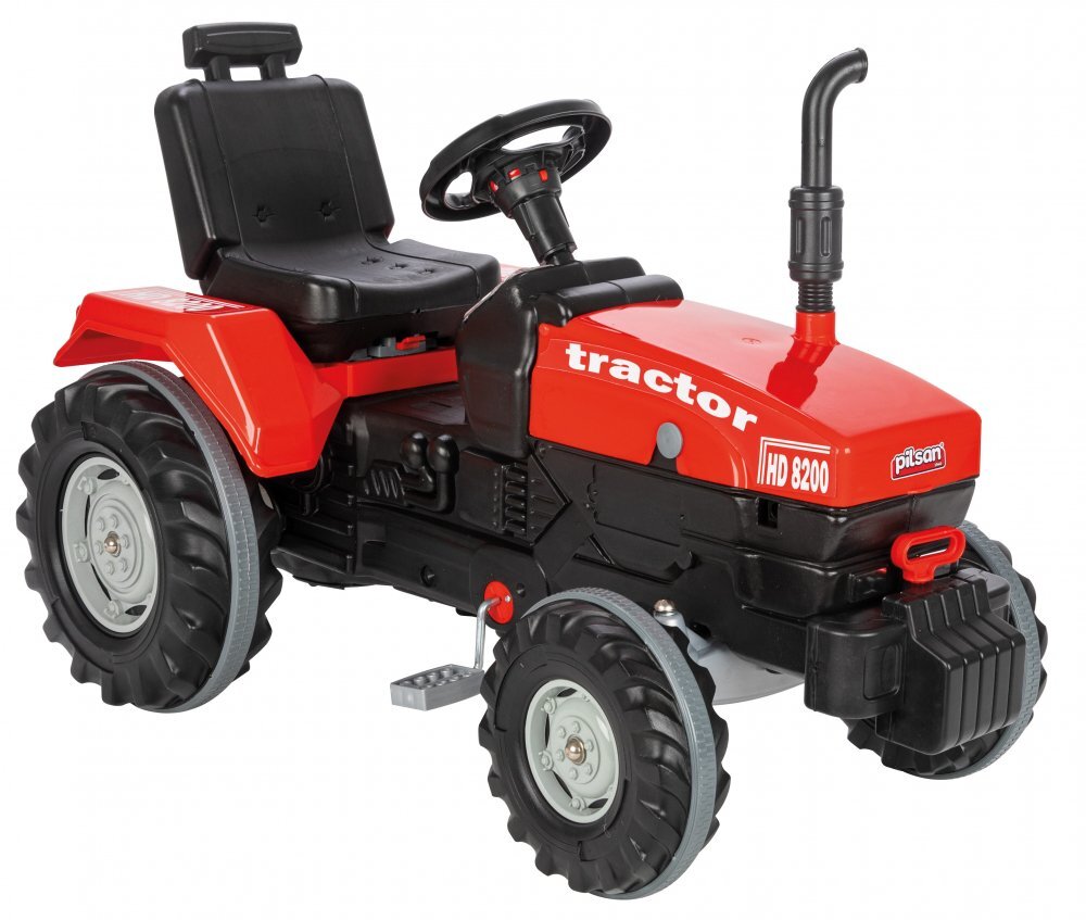 PILSAN Tractor cu pedale pentru copii Operated Red cu scaunel reglabil si detasabil transmisie pe lant cu volan spatar si claxon dimensiune 102 x 53 x 66 cm
