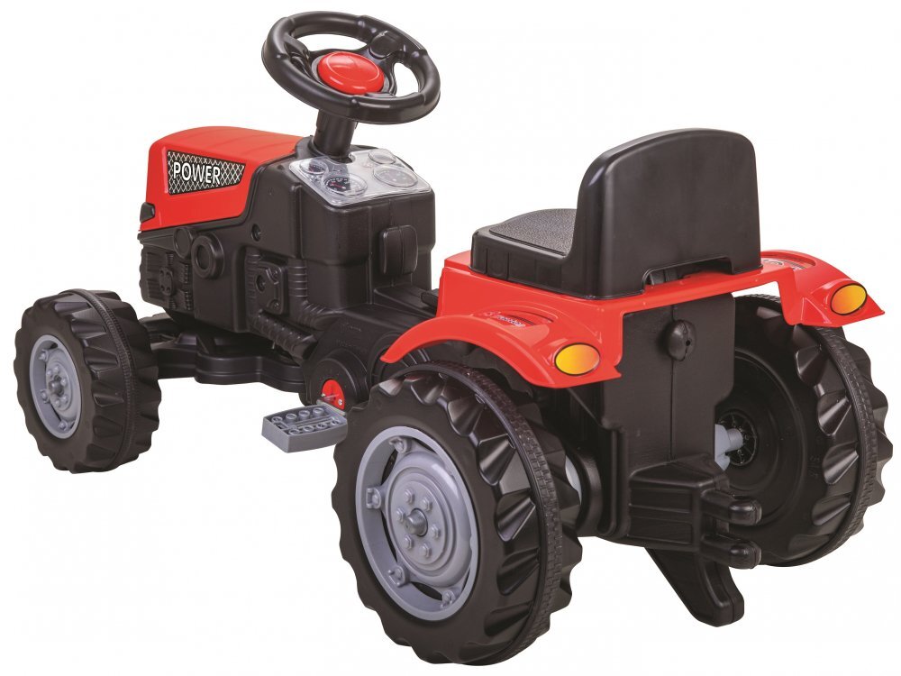 PILSAN Tractor cu pedale pentru copii Power Redtransmisie pe lant volan cu claxon scaun reglabil cu spatar de la 3 ani pana la 50 kg