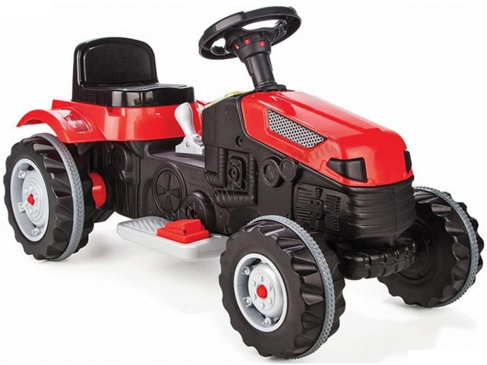 PILSAN Tractor electric pentru copii Active 45W Red din plastic rezistent cu pedala de accelerare frana scaun reglabil in 6 pozitii claxon lumini viteza maxima 3 kmh dimensiune 51 x 95 x 51 cm