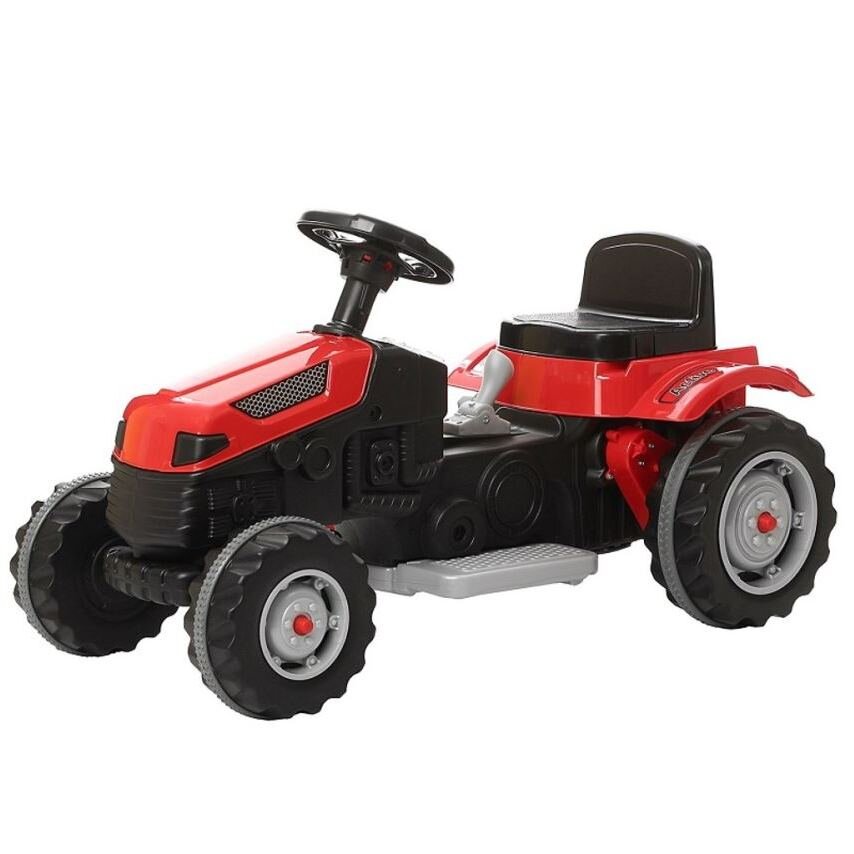 PILSAN Tractor electric pentru copii Active 45W Red din plastic rezistent cu pedala de accelerare frana scaun reglabil in 6 pozitii claxon lumini viteza maxima 3 kmh dimensiune 51 x 95 x 51 cm