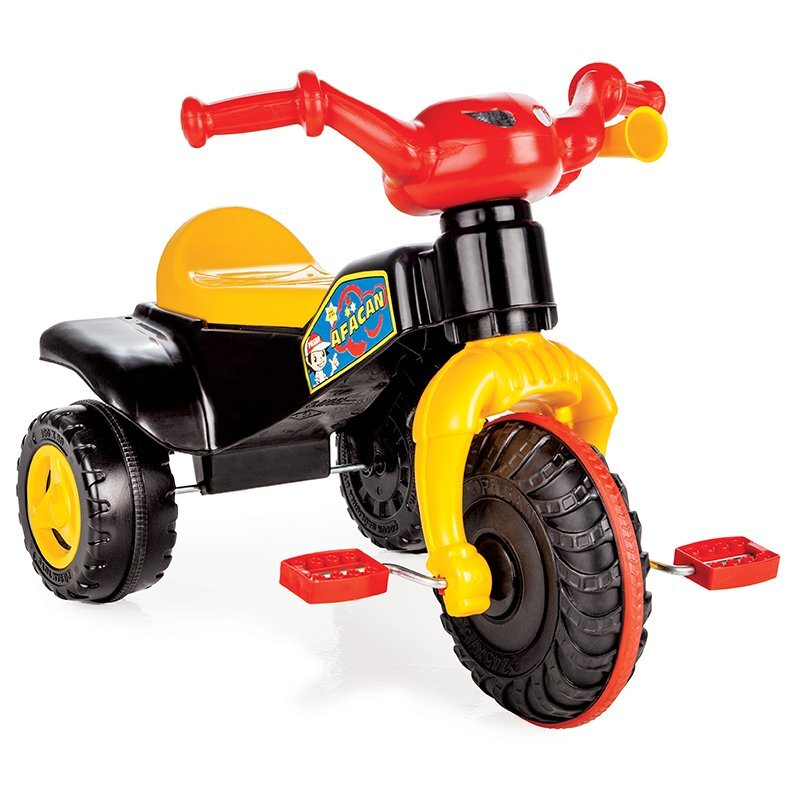 PILSAN Tricicleta cu pedale pentru copii Afacanroti din plastic rezistentmanere ergonomicearipi protectie noroiclaxonde la 3 ani pana la maxim 35kgdimensiune 70x47x515 cm