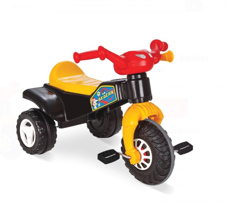 PILSAN Tricicleta cu pedale pentru copii Afacanroti din plastic rezistentmanere ergonomicearipi protectie noroiclaxonde la 3 ani pana la maxim 35kgdimensiune 70x47x515 cm