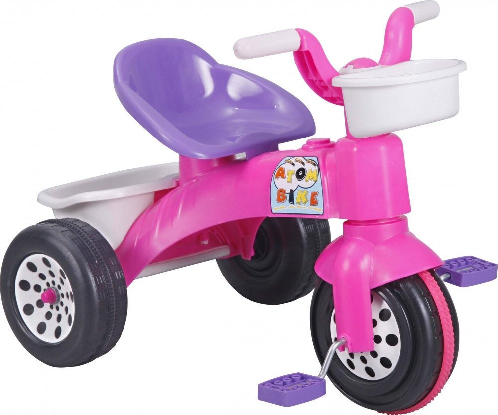 PILSAN Tricicleta pentru copii Atom Bike Pink cu cosulet depozitare si greutate maxima suportata 35 kg