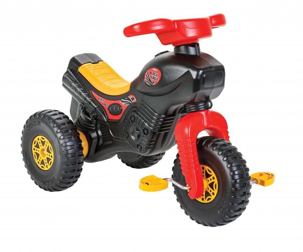 PILSAN Tricicleta pentru copii Black Eagle cu pedale sezut confortabil roti din plastic rezistent greutate admisa 35 kg varsta 3 ani+