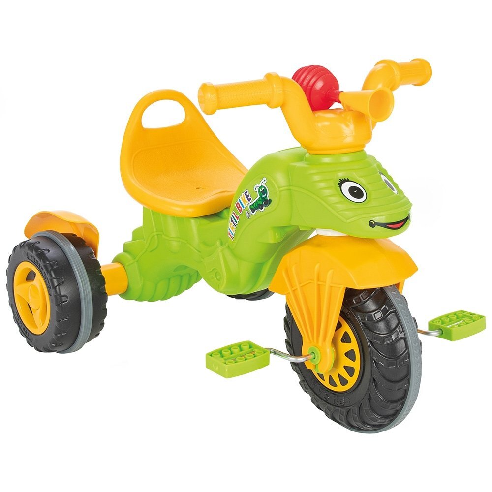 PILSAN Tricicleta pentru copii Caterpillar Green cu pedale claxon sezut cu spatar roti cu aparatoare de noroi de la 3 ani pana la 35 kg