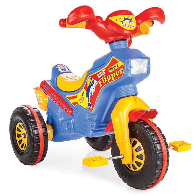 PILSAN Tricicleta pentru copii Flipper cu claxon si cosulet greutate maxima suportata 50 kg
