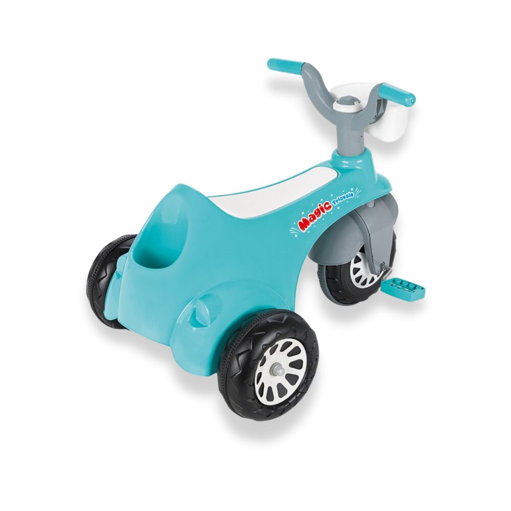 PILSAN Tricicleta pentru copii Magic Turquoise cu spatiu de depozitare de la 3 ani pana la 35 kg