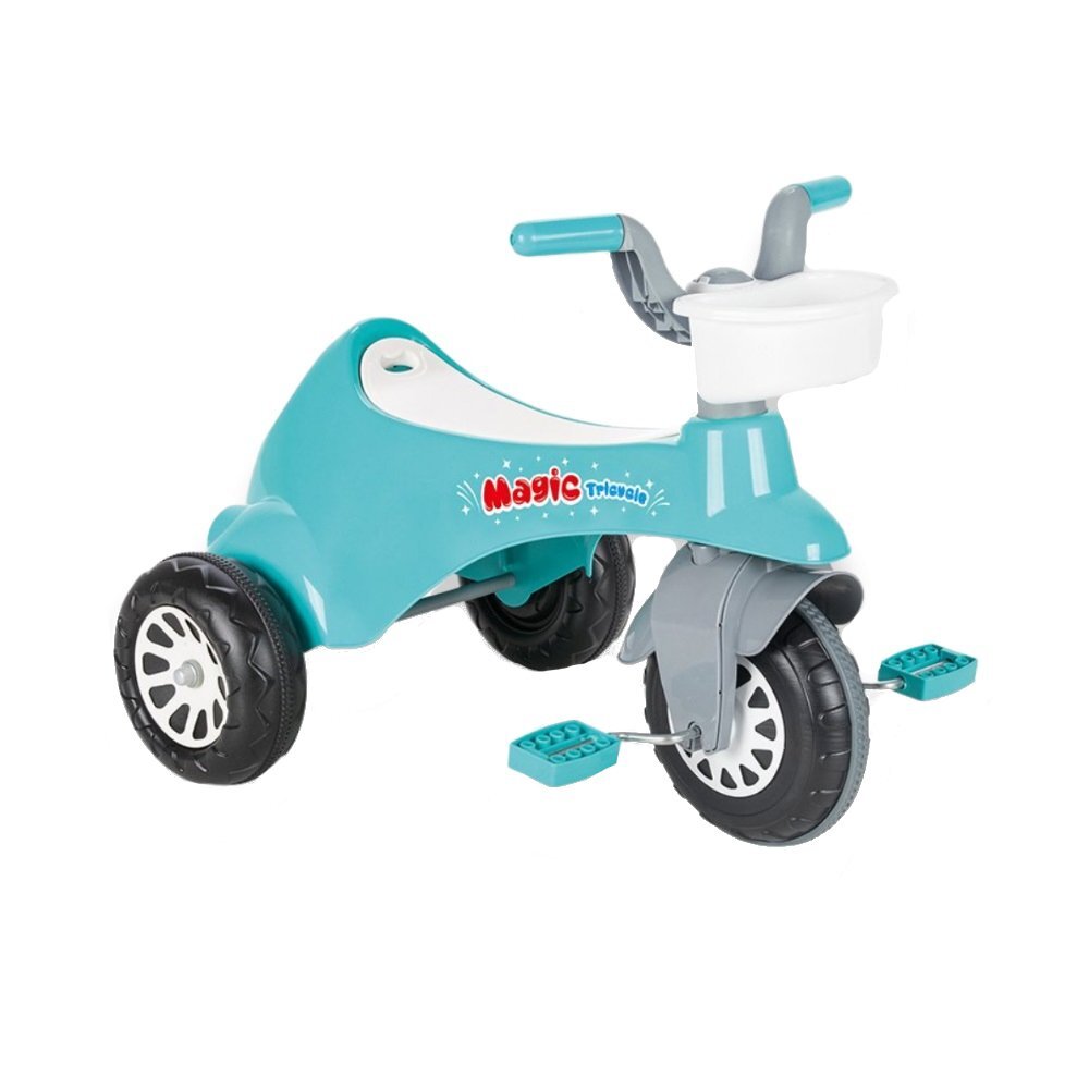 PILSAN Tricicleta pentru copii Magic Turquoise cu spatiu de depozitare de la 3 ani pana la 35 kg