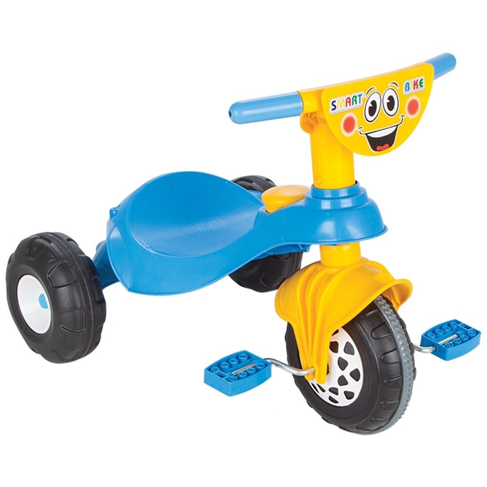 PILSAN Tricicleta pentru copii Smart Blue cu pedaledesign ergonomic si durabilroti rezistenteusor de manevrat de la 3 ani pana la 35 kgclaxon inclus