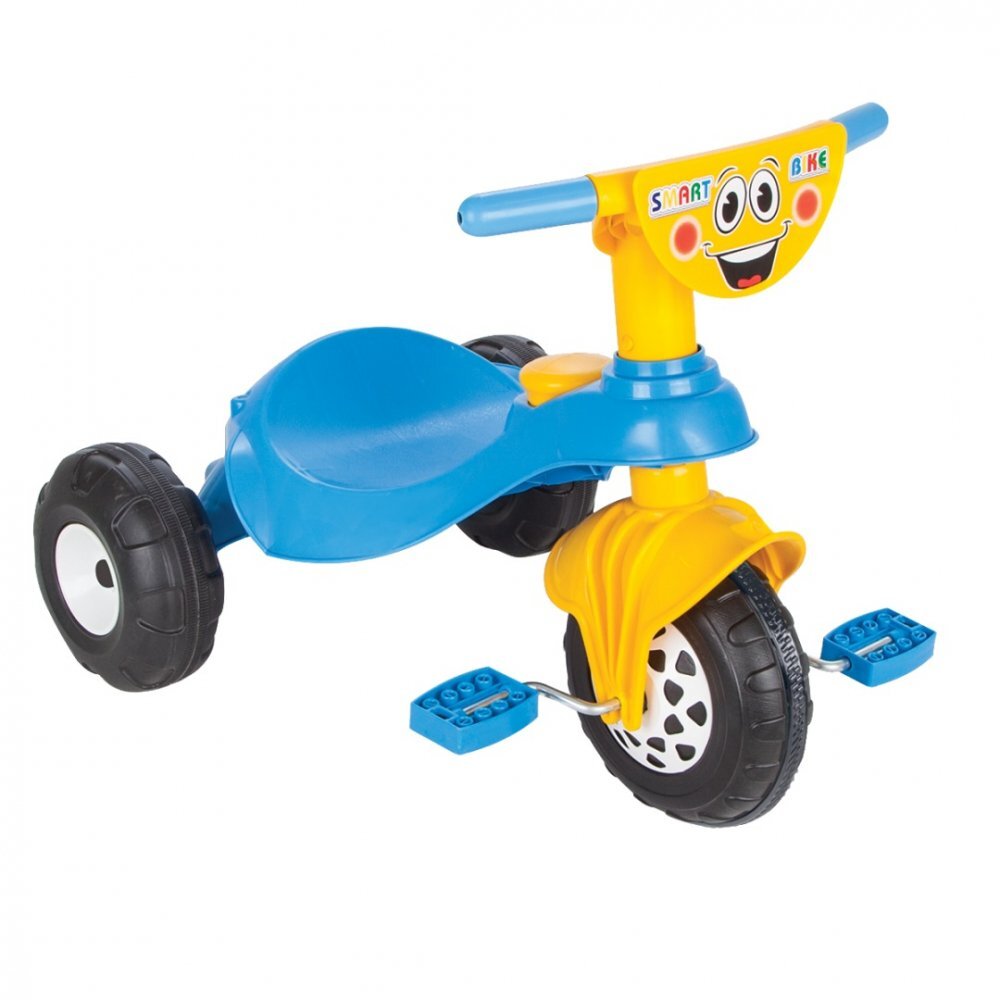 PILSAN Tricicleta pentru copii Smart Blue cu pedaledesign ergonomic si durabilroti rezistenteusor de manevrat de la 3 ani pana la 35 kgclaxon inclus