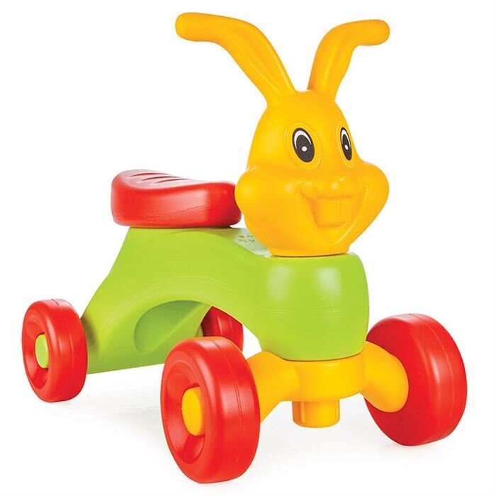 PILSAN Vehicul ride on fara pedale pentru copii Bunny Friends Green din plastic durabilpiese demontabilemanere tip urechiuseroti din plastic rezistentde la 3 anigreutate admisa 35kgin geanta
