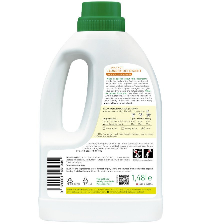 Planet Pure Detergent bio lichid pentru rufe nuci de sapun 1.48 litri