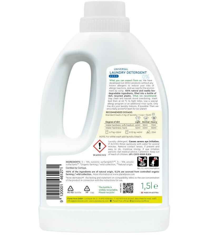 Planet Pure Detergent bio pentru rufe neutru 1.5 litri