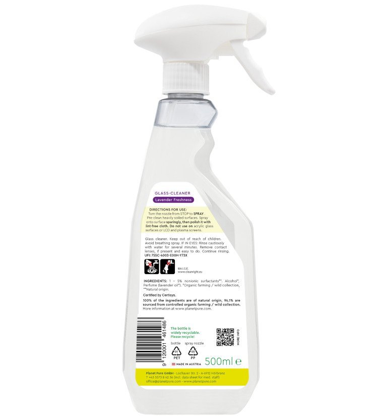 Planet Pure Detergent bio pentru sticla lavanda 500ml