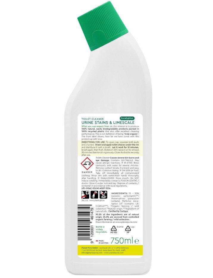 Planet Pure Detergent bio pentru toaleta eucalipt 750ml