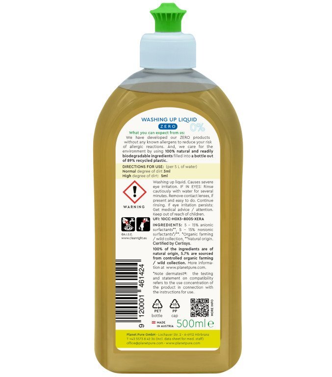 Planet Pure Detergent bio pentru vase neutru 500ml