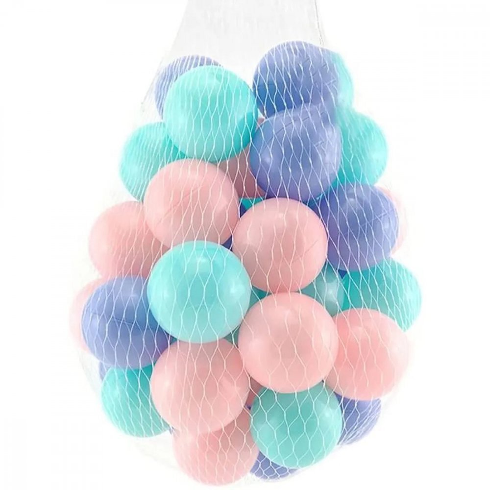 PlayCity Set 100 bile din plastic diametru 6 cm Premium 4 colors Pastel