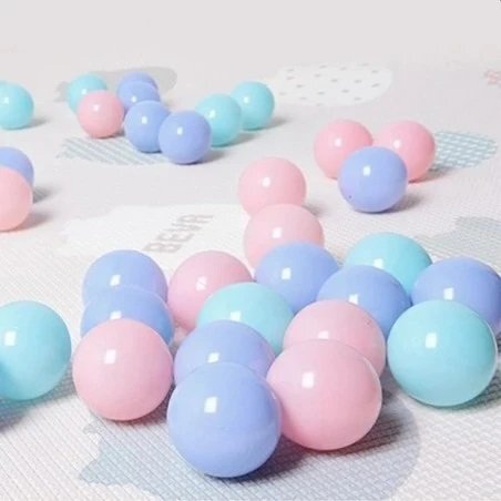 PlayCity Set 100 bile din plastic diametru 7 cm Premium Pastel