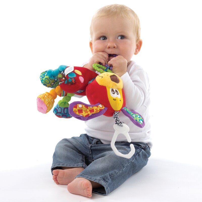 Playgro Jucarie carucior sau scaun auto cu inele pentru dentitie Activity Friend Pooky Puppy