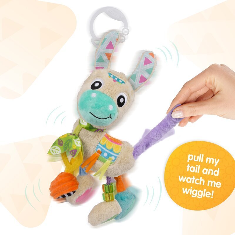 Playgro Jucarie carucior sau scaun auto cu inele pentru dentitie Sensory Friend Lupe Llama