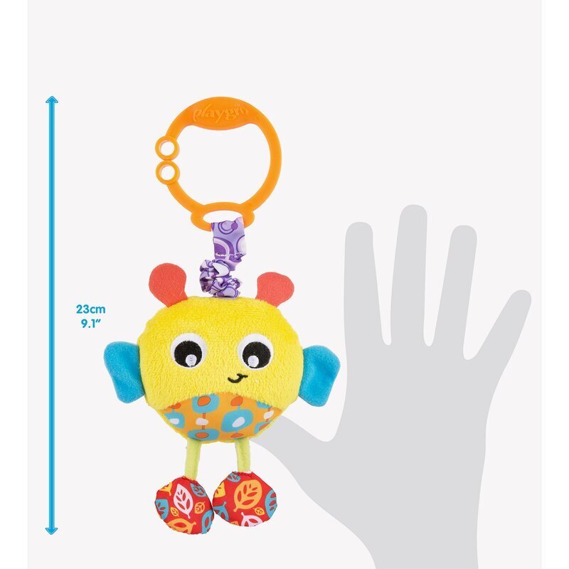 Playgro Jucarie cu vibratii pentru carucior scoica auto si patut Wiggling Bertie Bee 23 cm