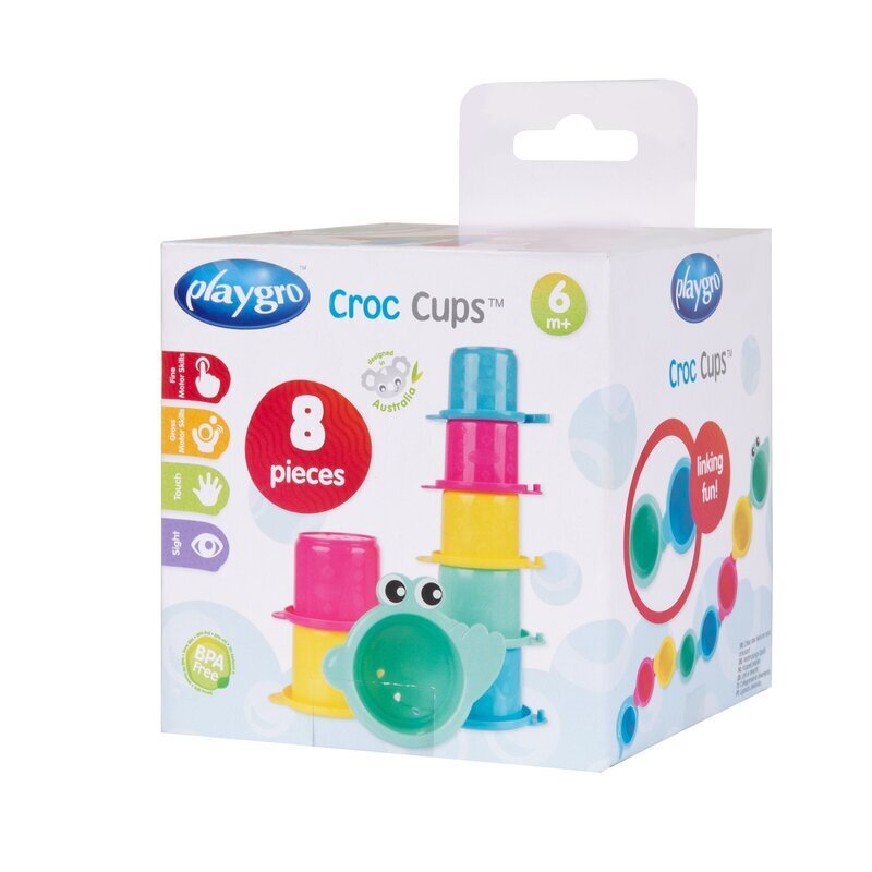 Playgro Jucarie de baie Croc Cups 8 piese