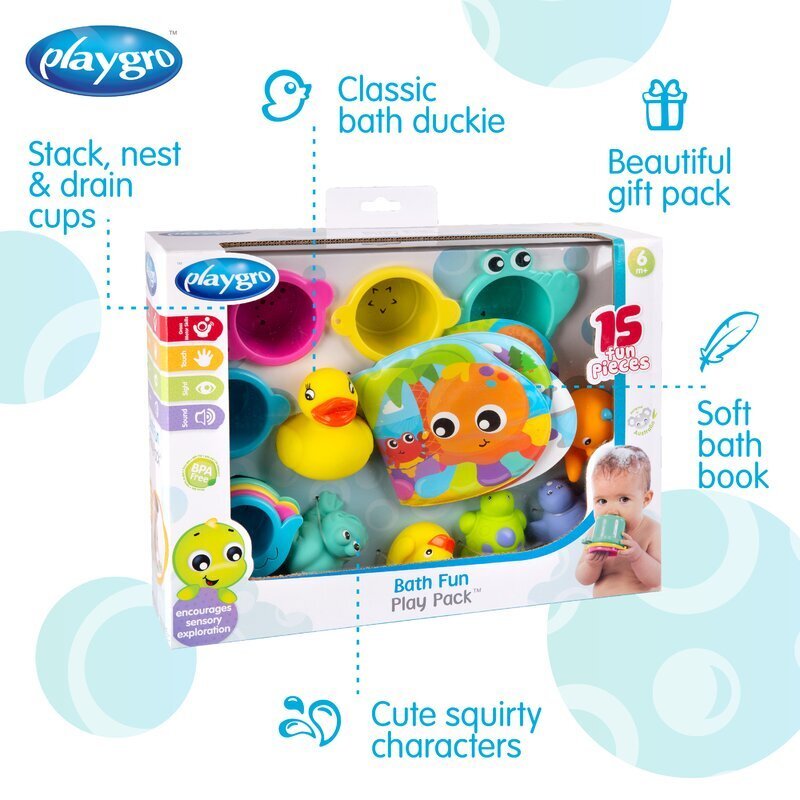Playgro Set 15 jucarii de baie 6 luni+ Bath Fun