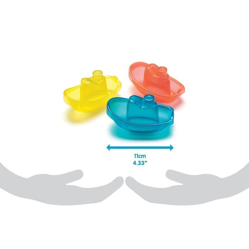Playgro Set 3 jucarii de baie 3 barcute colorate 6 luni+ Bright Baby Boats