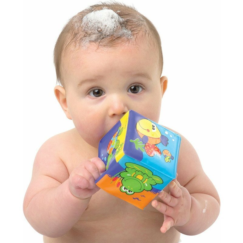 Playgro Set 6 cuburi moi pentru baie cu animalute marine