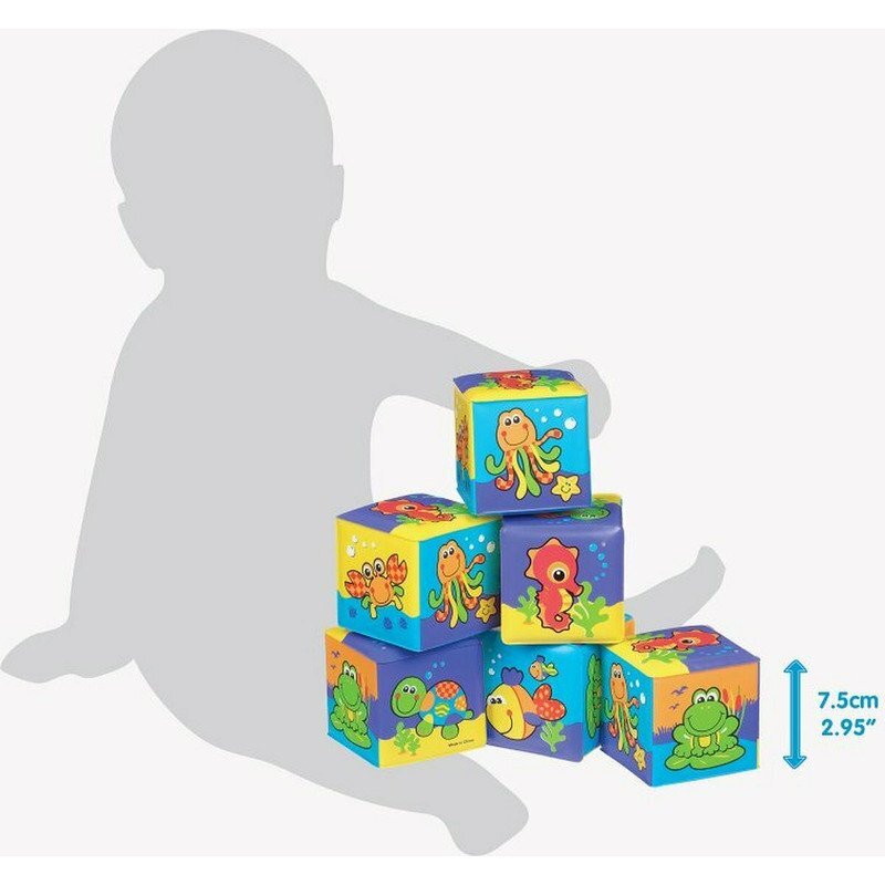 Playgro Set 6 cuburi pentru baie Splash and Learn Soft blocks for bath