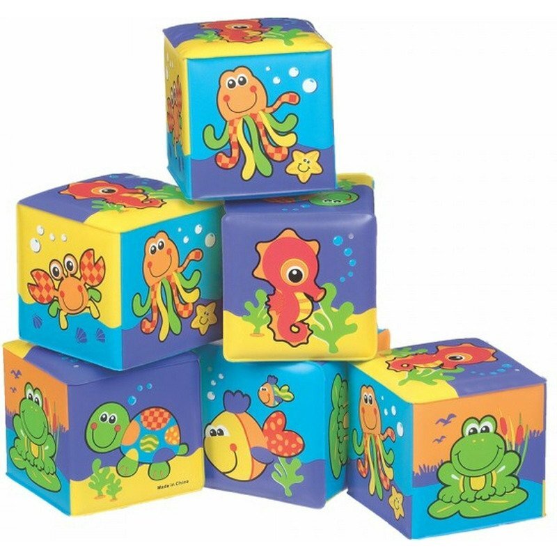 Playgro Set 6 cuburi pentru baie Splash and Learn Soft blocks for bath
