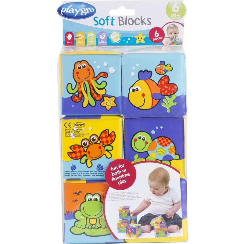 Playgro Set 6 cuburi pentru baie Splash and Learn Soft blocks for bath