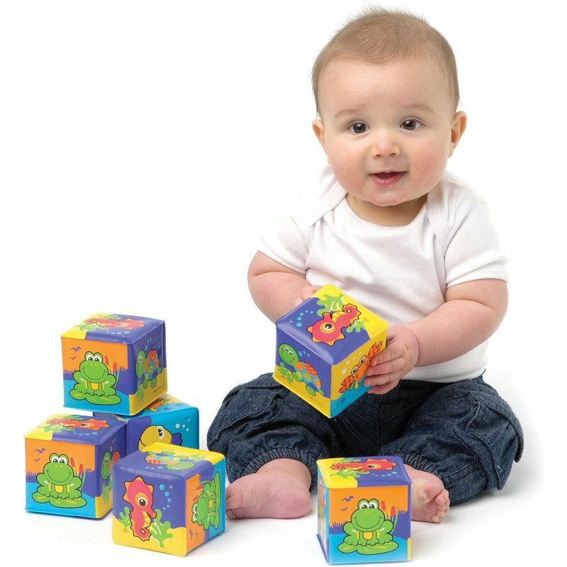 Playgro Set 6 cuburi pentru baie Splash and Learn Soft blocks for bath
