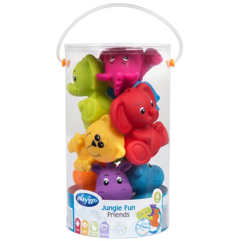 Playgro Set 8 jucarii de baie 6 luni+ Animalute Jungle Fun Friends