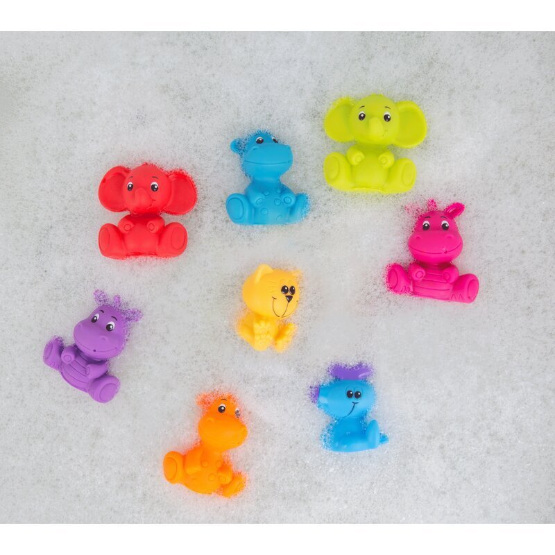 Playgro Set 8 jucarii de baie 6 luni+ Animalute Jungle Fun Friends