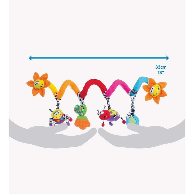 Playgro Spirala cu jucarii pentru carucior scoica auto si patut Amazing Garden Twirly Whirly 33 cm