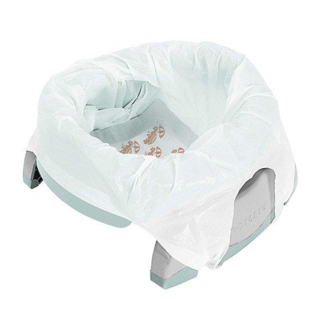 Potette Plus Pachet economic vernil olita portabila + liner reutilizabil + 10 pungi biodegradabile
