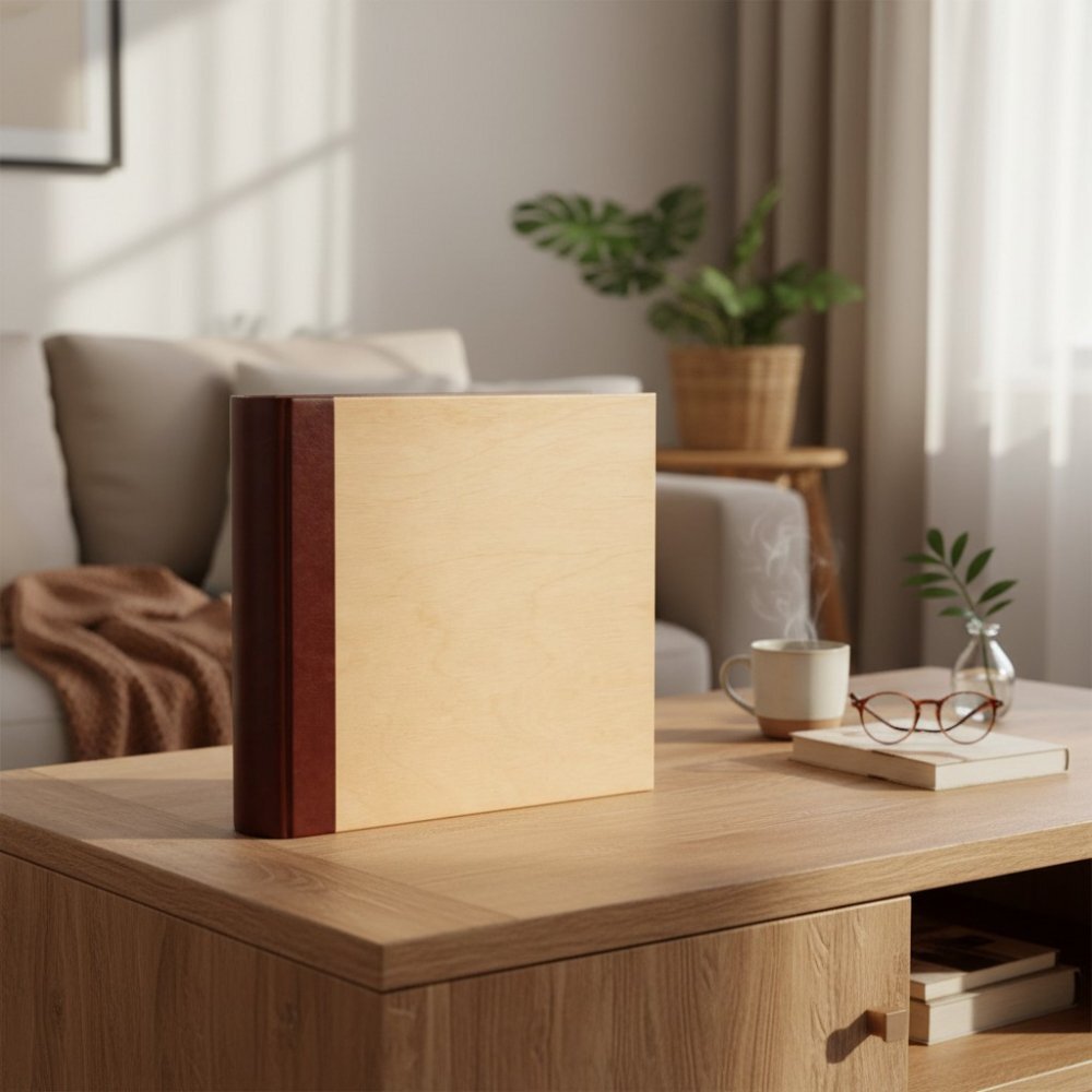 Procart Album foto 10x15 cm 500 poze coperta lemn natur si piele eco capacitate mare