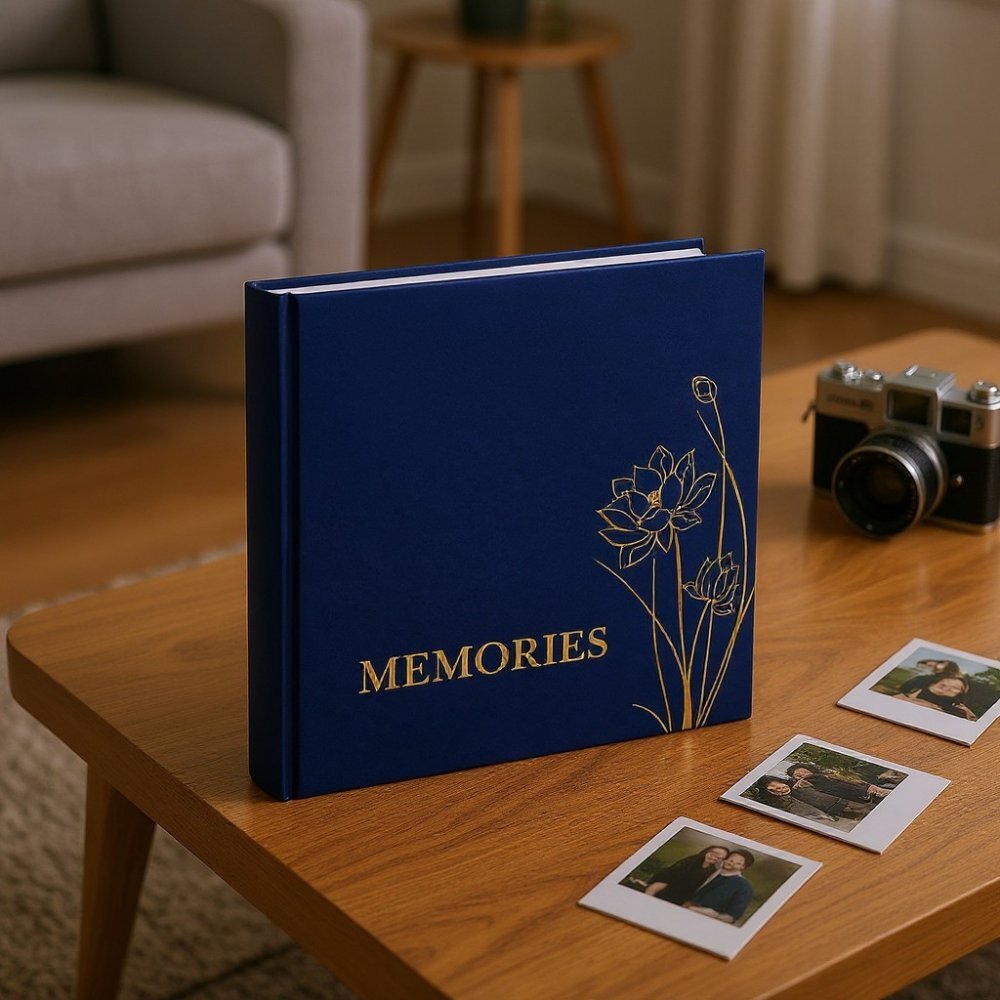 Procart Album foto 500 fotografii format 10x15 buzunare stocare model floral albastru