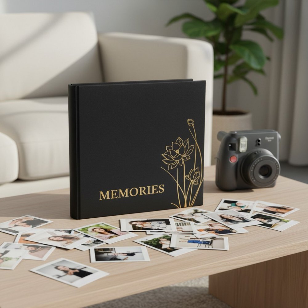 Procart Album foto 500 fotografii format 10x15 buzunare stocare model floral negru